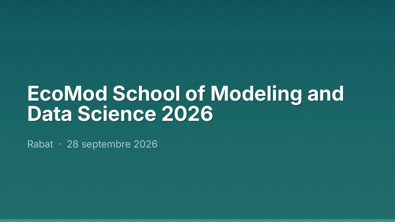 EcoMod School of Modeling and Data Science 2026