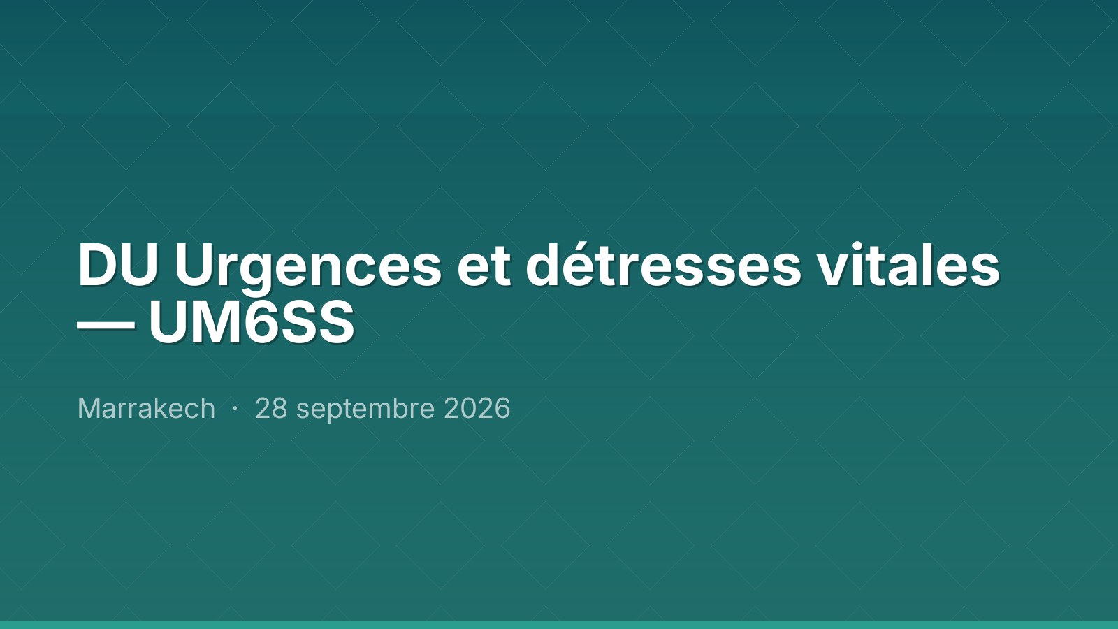 DU Urgences et détresses vitales — UM6SS