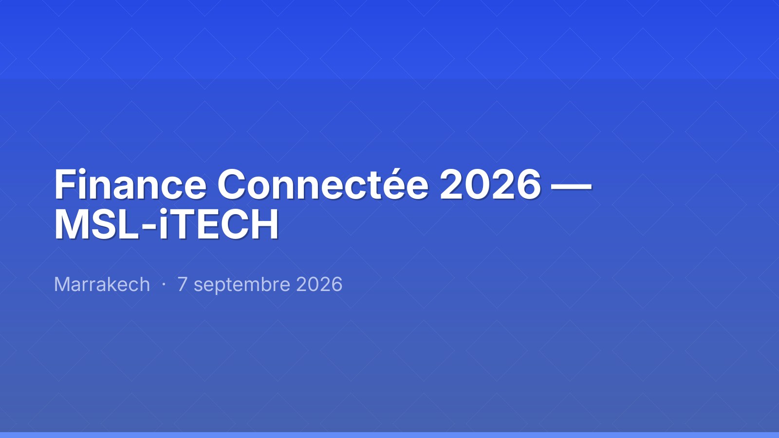 Connected Finance 2026 — MSL-iTECH
