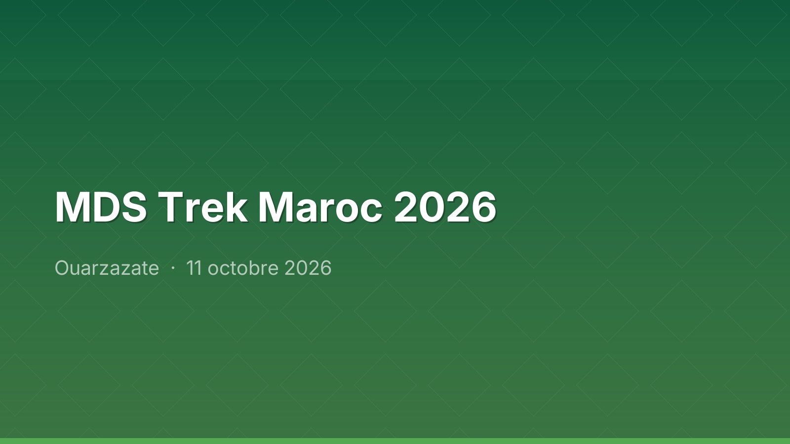 MDS Trek Maroc 2026