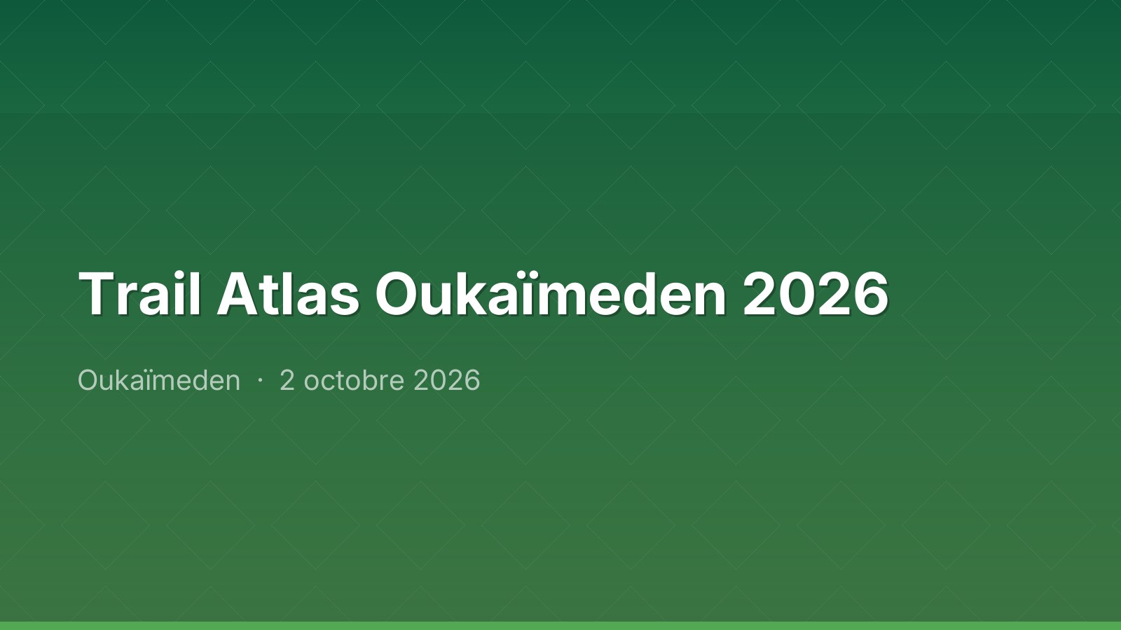 Trail Atlas Oukaïmeden 2026