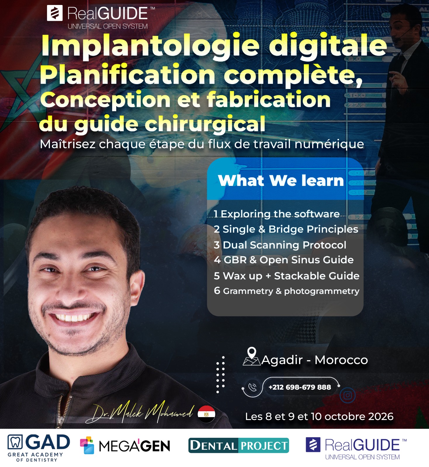 Implantologie digitale : planification complète, conception et fabrication du guide chirurgical — GAD (Agadir, octobre) — Agadir